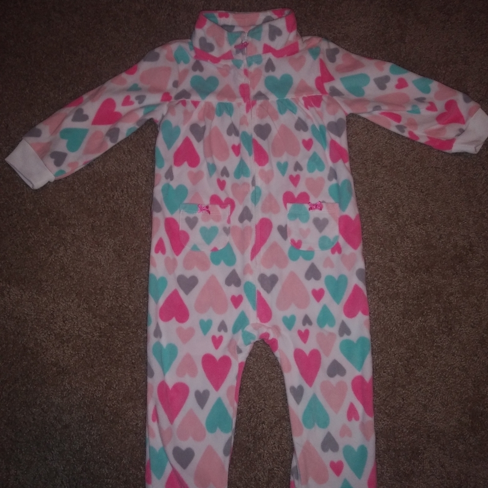 Pink and Blue Heart Long Sleeve Onesie